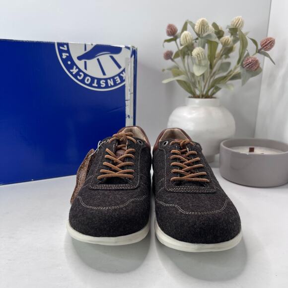 Birkenstock Cincinnati Felt Wool Lace up Shoes Espresso Women 7/Men 5/EU 38 NWB - Picture 2 of 10